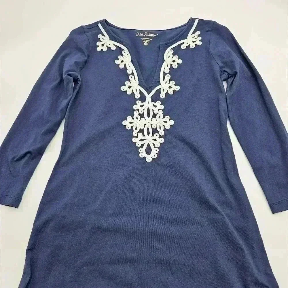 Lilly Pulitzer Women's XS Navy Marina Shift Dress - Picture 4 of 9